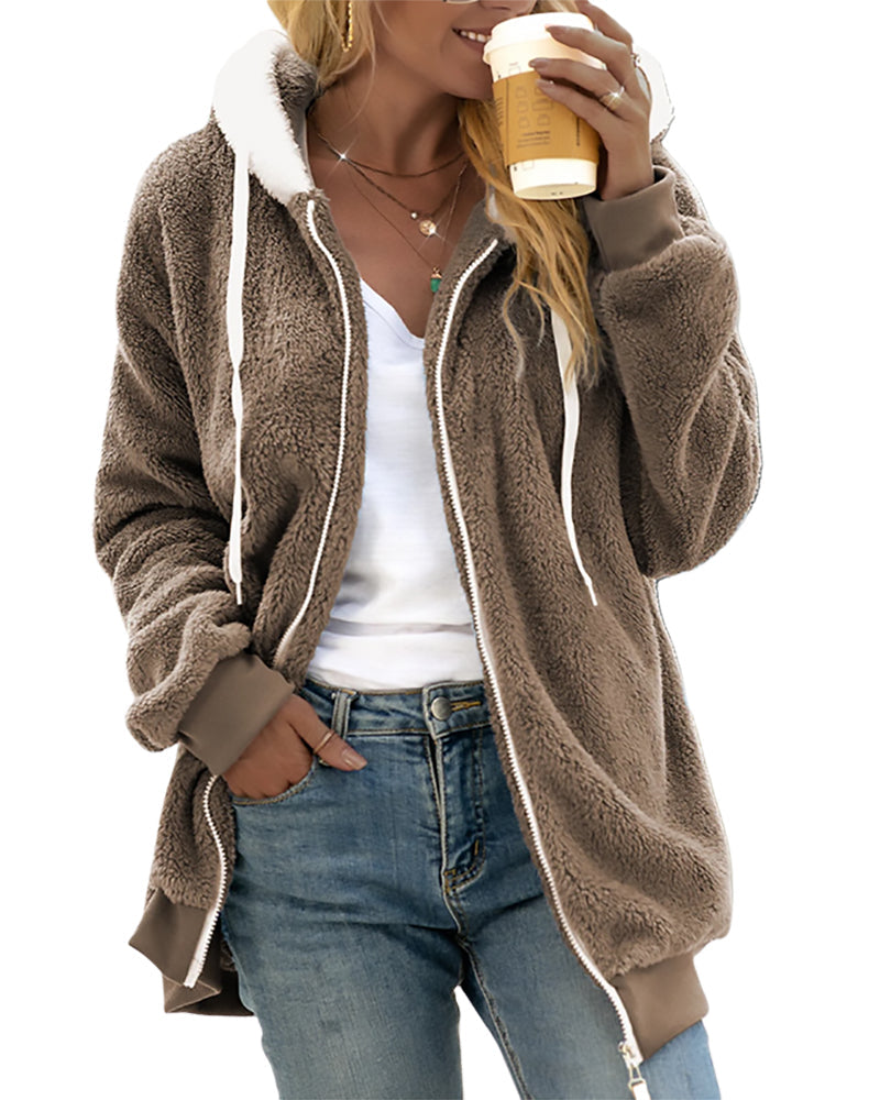 Ivy | Fleece Hoodie with Zipper - Warm and Comfortable
