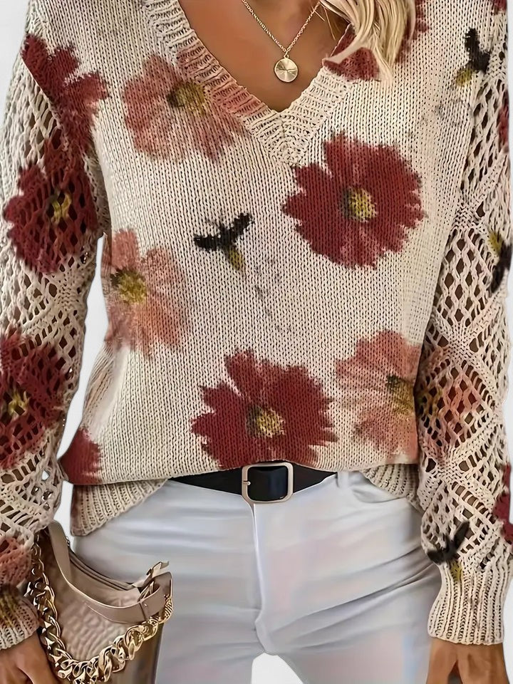 Olivia | Elegant sweater with floral pattern