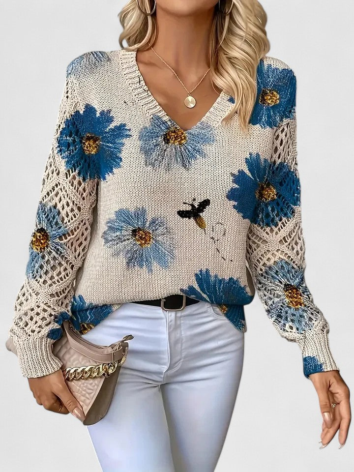 Olivia | Elegant sweater with floral pattern
