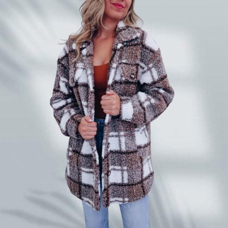 Gloria | Fleece Checkered Jacket