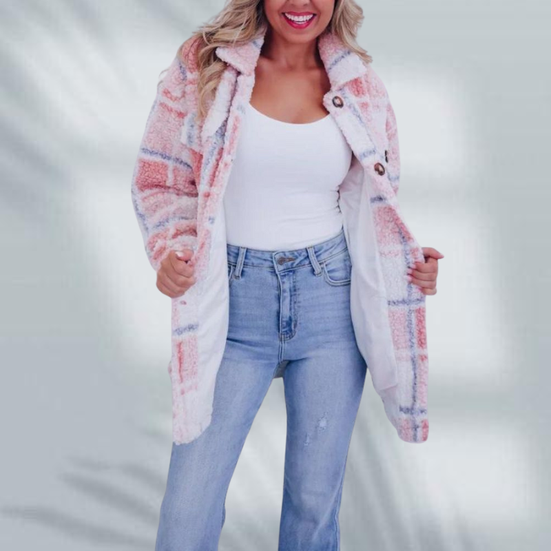 Gloria | Fleece Checkered Jacket