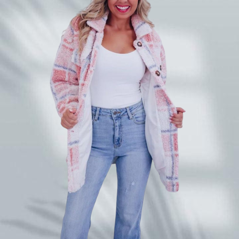 Gloria | Fleece Checkered Jacket