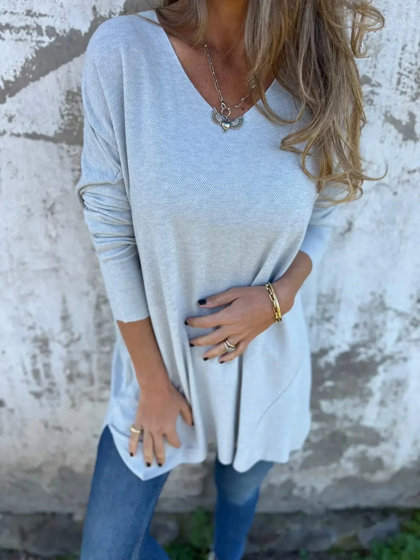 Helena | Relaxed V-Neck Knit Tunic