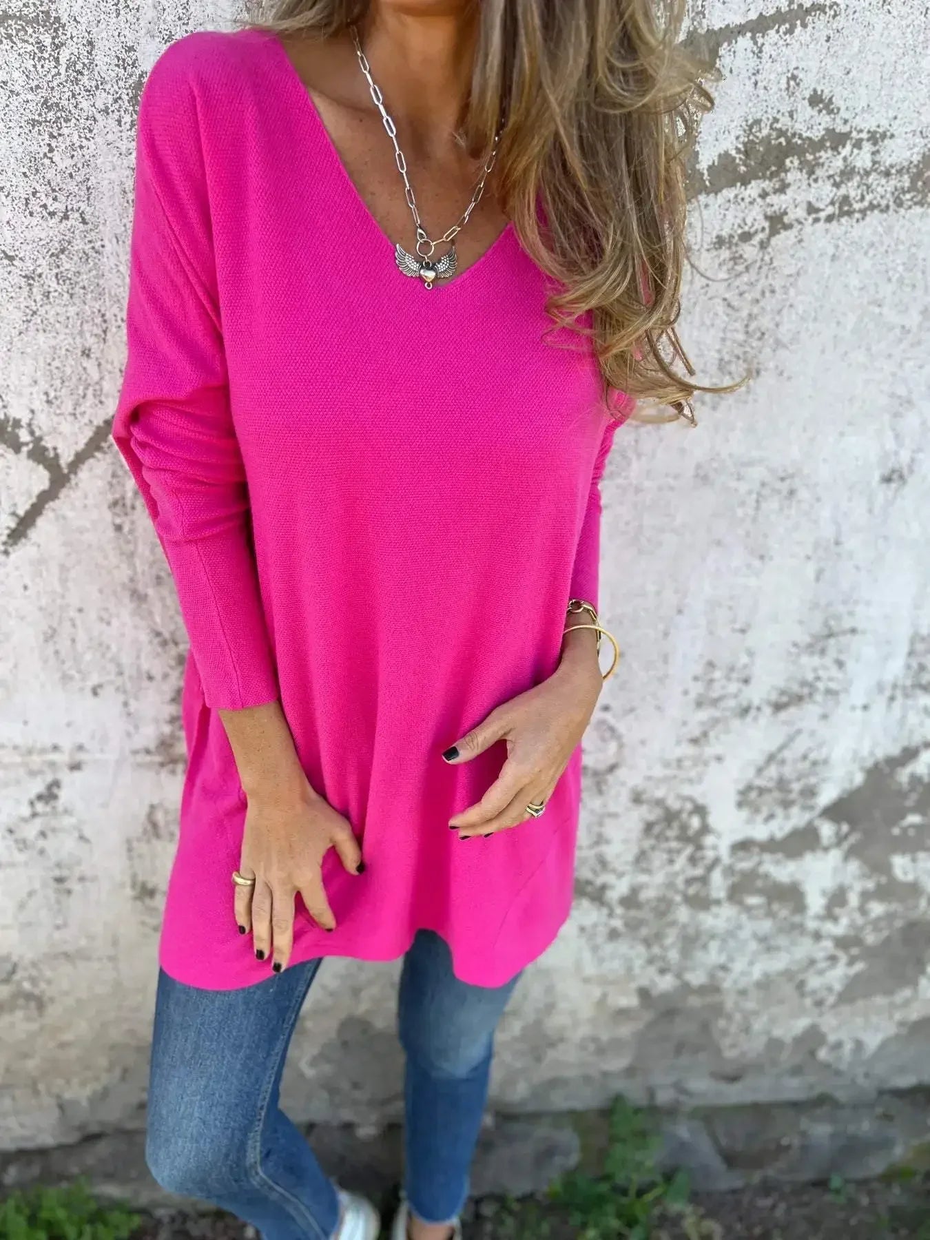 Helena | Relaxed V-Neck Knit Tunic