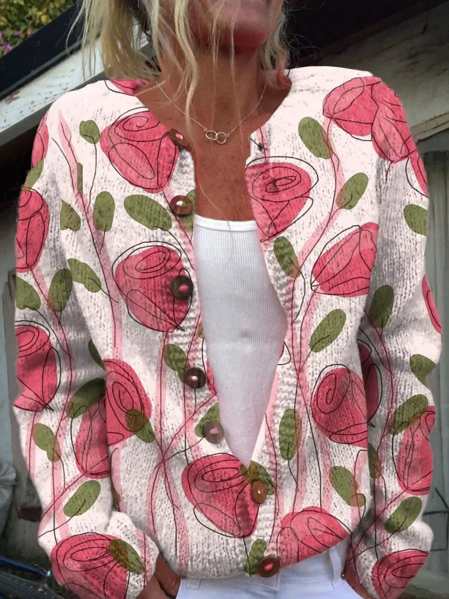 Kimberly | Women's Floral Button Cardigan