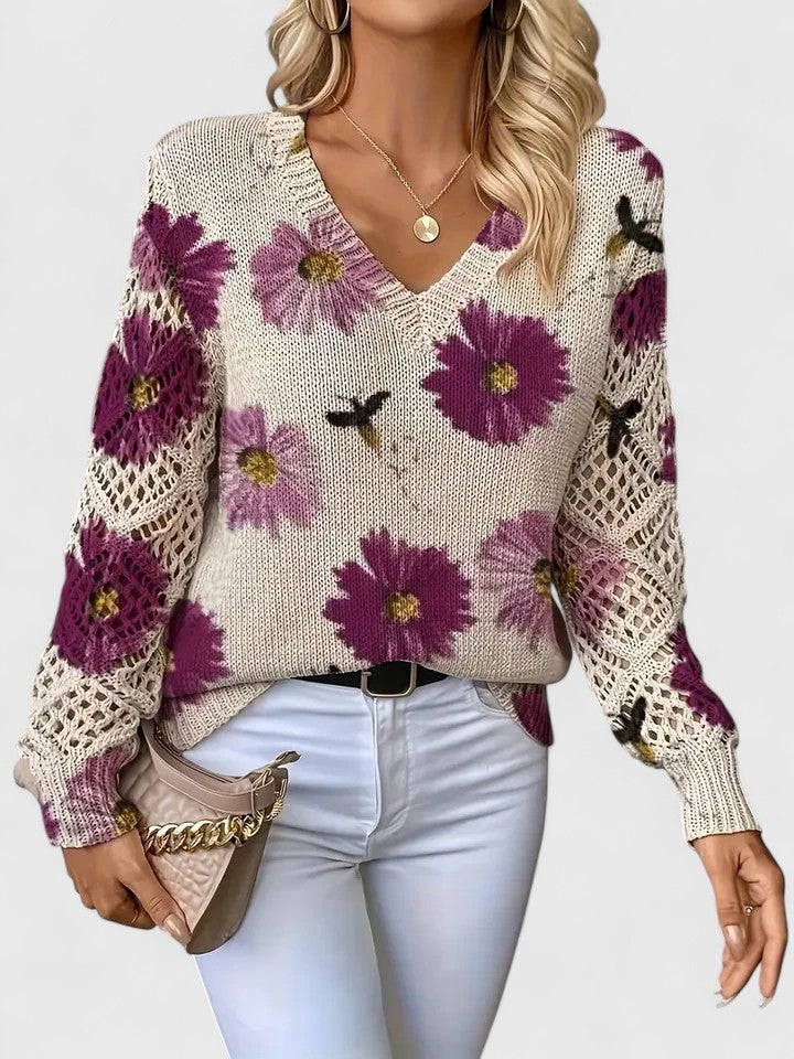 Olivia | Elegant sweater with floral pattern