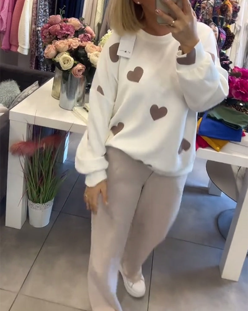 Norah | Casual Heart Printed Two-Piece Set