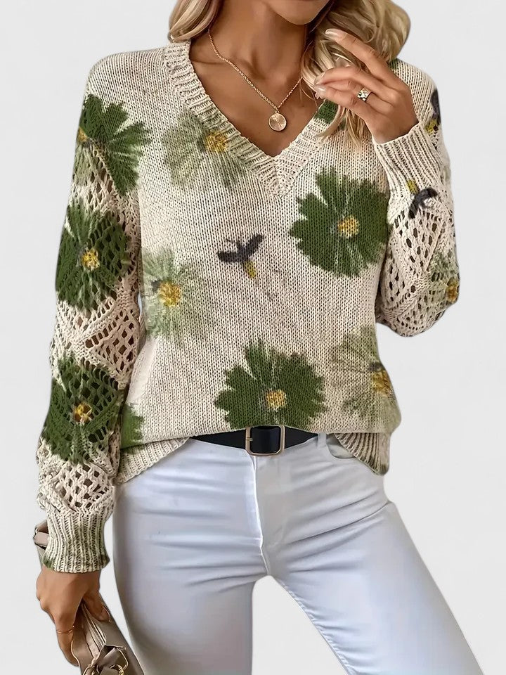 Olivia | Elegant sweater with floral pattern