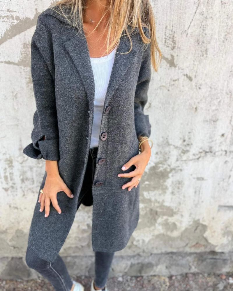 Veronica | Casual Long Coat with Lapels