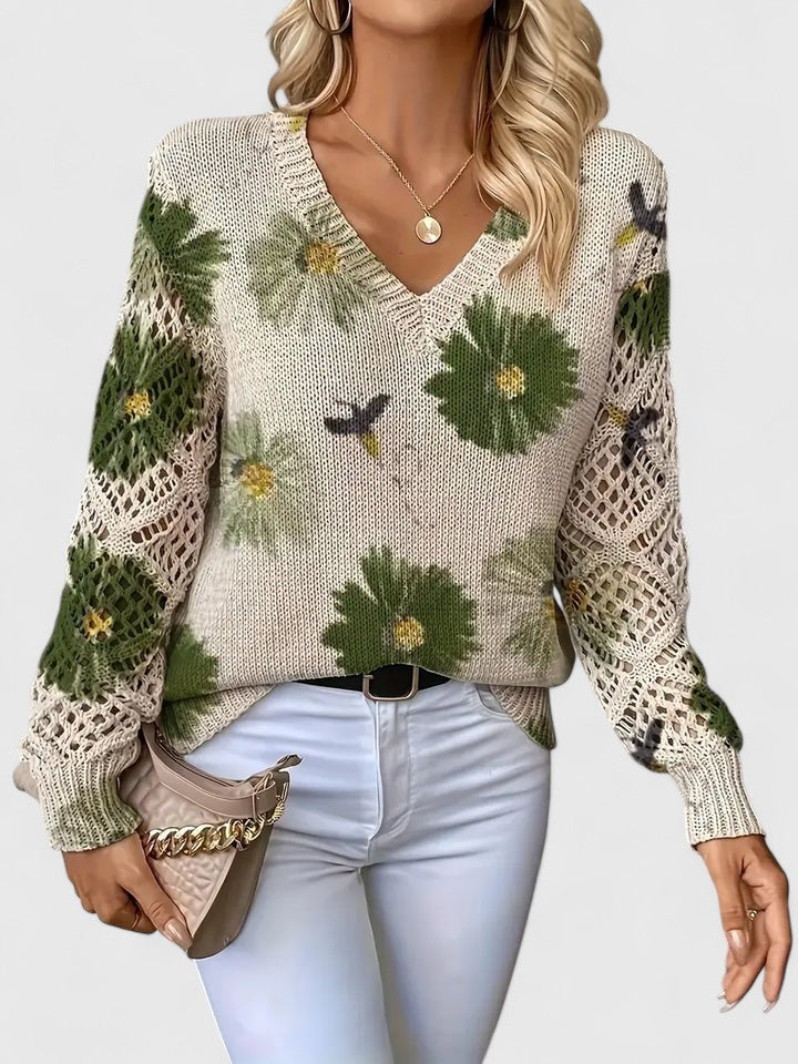 Olivia | Elegant sweater with floral pattern