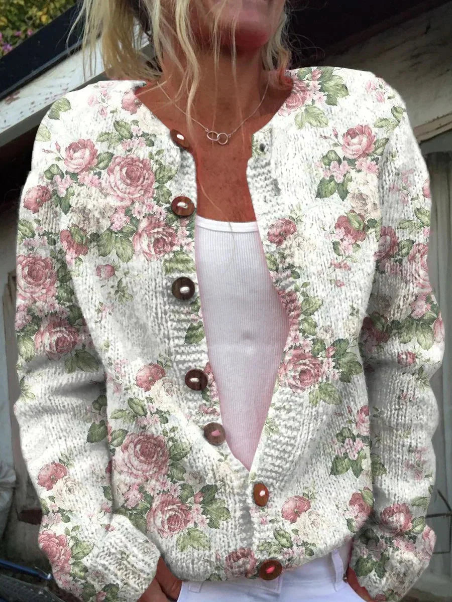 Kimberly | Women's Floral Button Cardigan