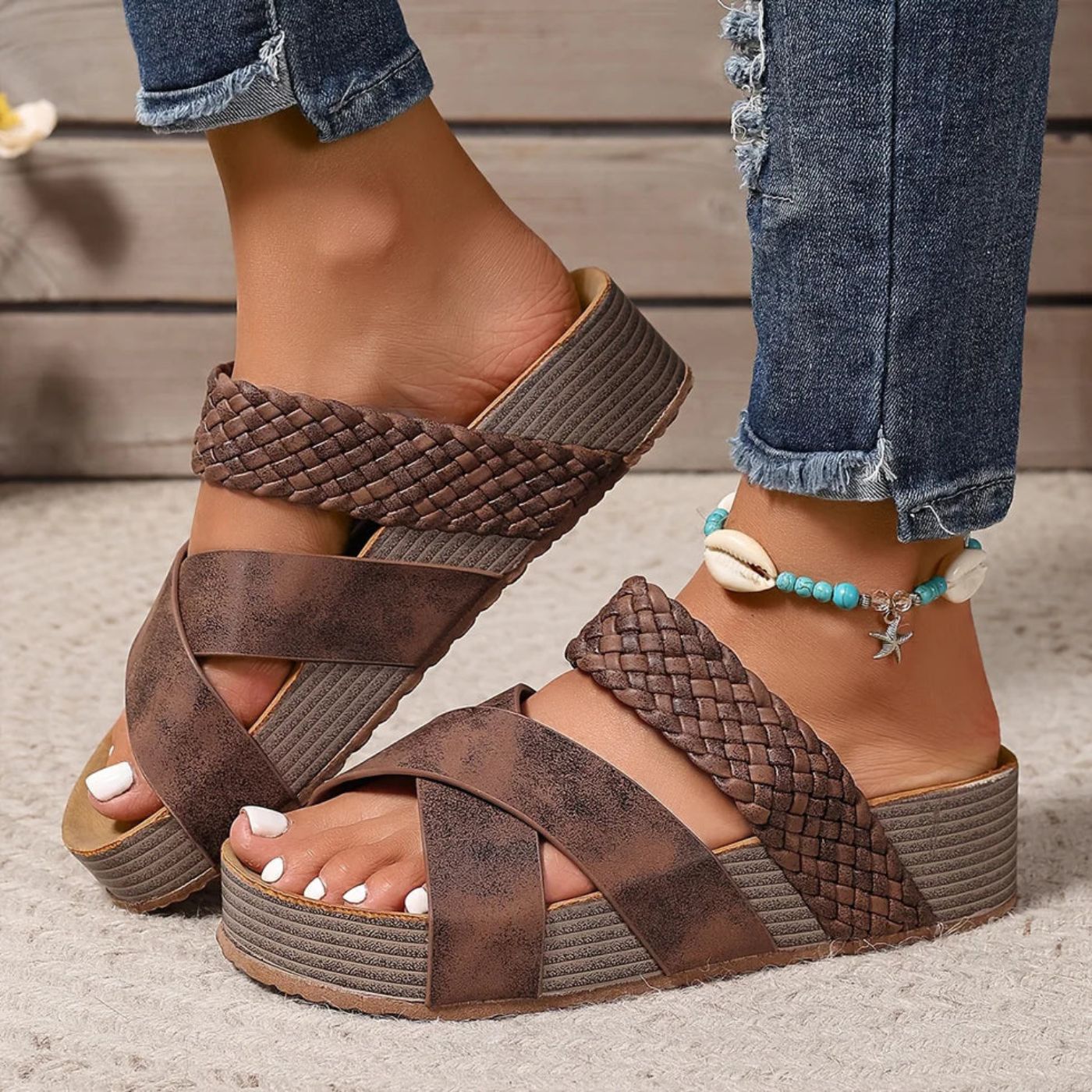 Chloe | Orthopedic Leather Strap Sandals