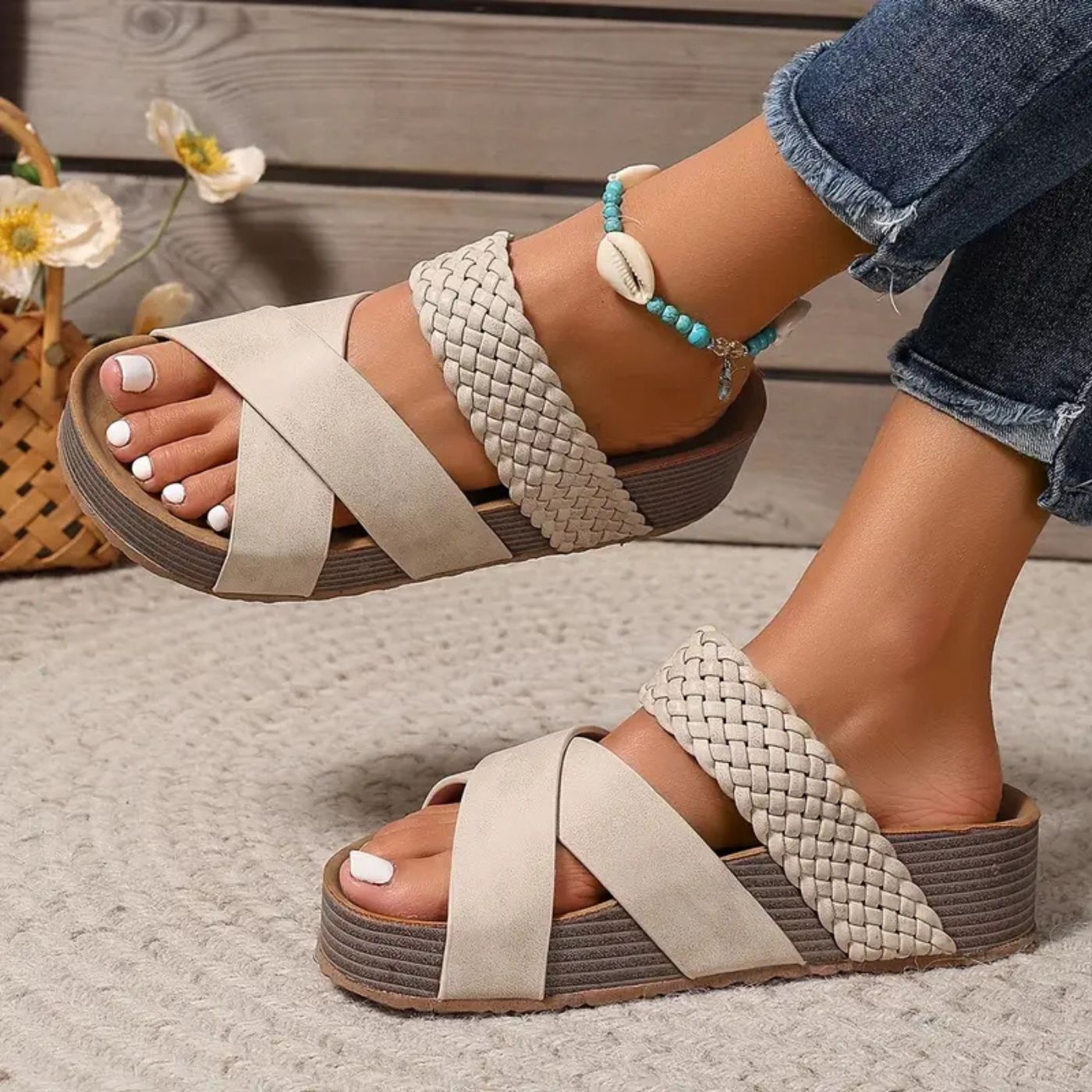 Chloe | Orthopedic Leather Strap Sandals