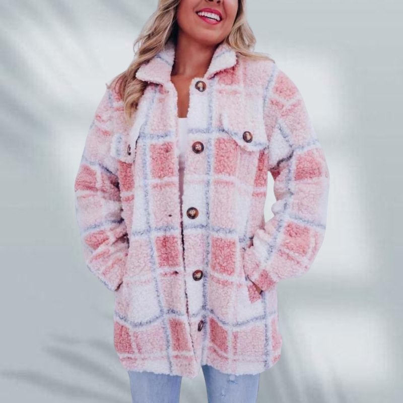 Gloria | Fleece Checkered Jacket