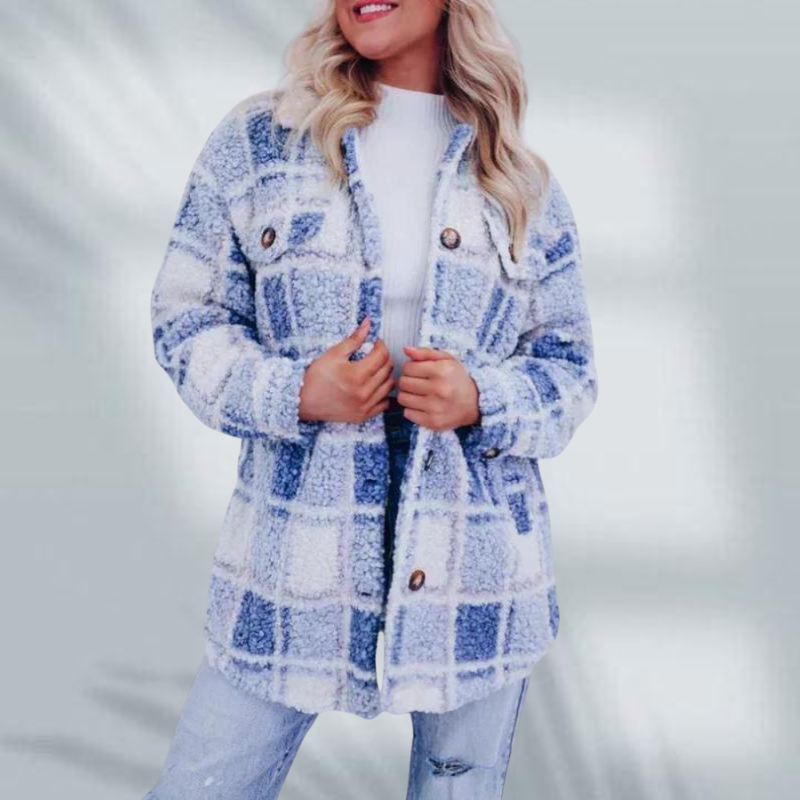 Gloria | Fleece Checkered Jacket