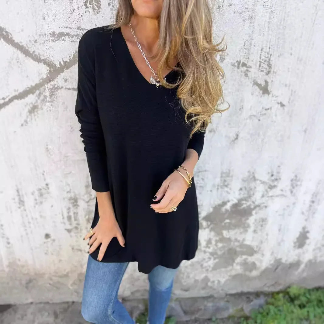 Helena | Relaxed V-Neck Knit Tunic