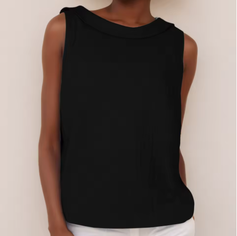 Harper | Sleeveless Roll Collar Top
