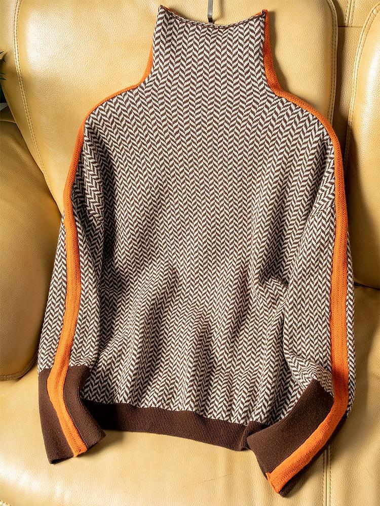 Georgia | Bold Stripe High Neck Sweater